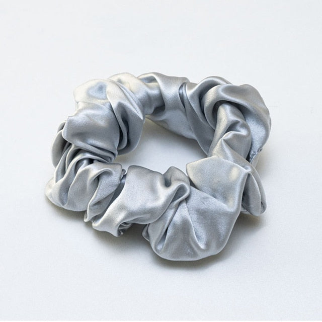 100% Silk Scrunchies Hair  Bands Ties Elastics Ponytail Holders - KiwisLove