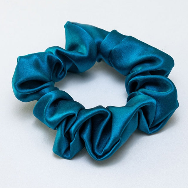 100% Silk Scrunchies Hair  Bands Ties Elastics Ponytail Holders - KiwisLove