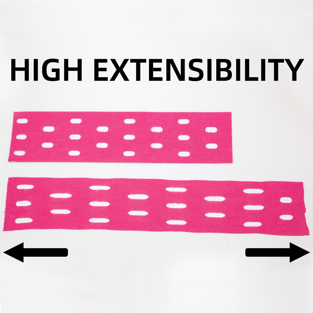 Kindmax Hole Kinesiology Tape Perforated Elastic Sport Athletic Tape for Muscle Support Strain Injury Pain Relief 5cm x 5m Roll - KiwisLove