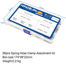 88pcs Spring Hose Clamp Zinc Plated Fuel Line Silicone Vacuum Hose Pipe - KiwisLove