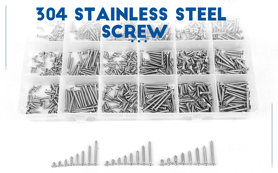 960pcs/set Cross Flat Head Mini Screw Self Tapping Laptop Notebook - KiwisLove