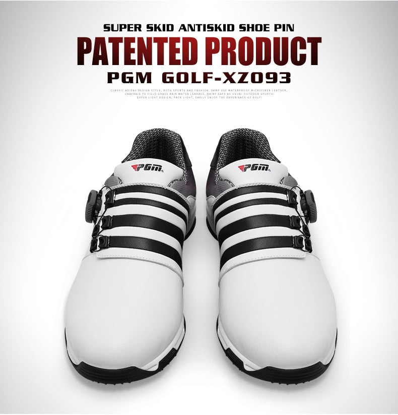 PGM Golf Men's Sneakers Rotating Lace Sneakers Waterproof Non-slip - KiwisLove