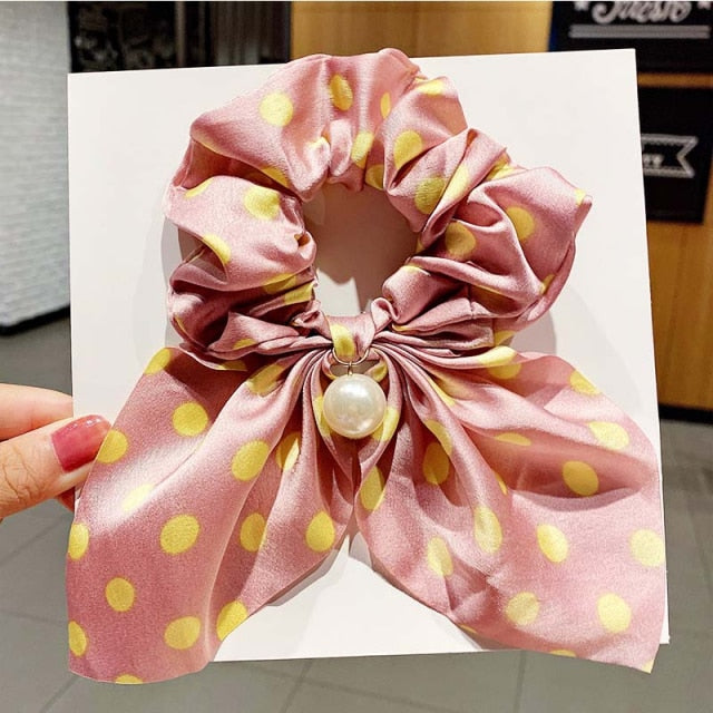 Vintage Knot Pearls Elastic Hair Bands Sweet Headband Rubber Band Scrunchie - KiwisLove