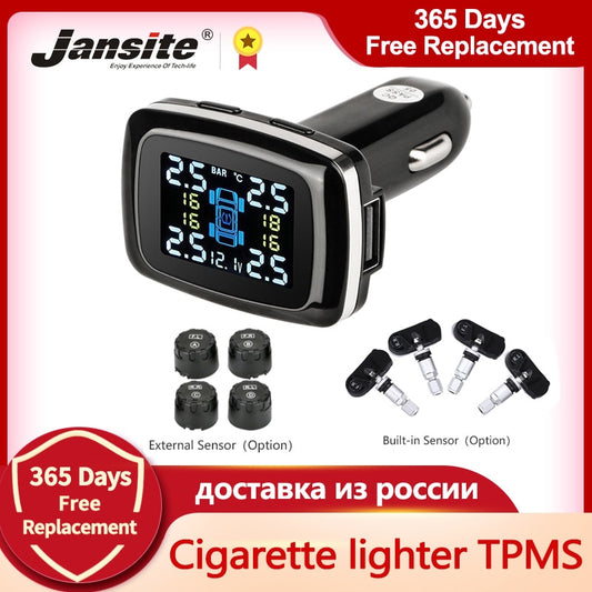 TPMS Tire Pressure Monitoring  Sensors Cigarette Lighter USB port Auto Security Alarm Systems Tire Pressure - KiwisLove
