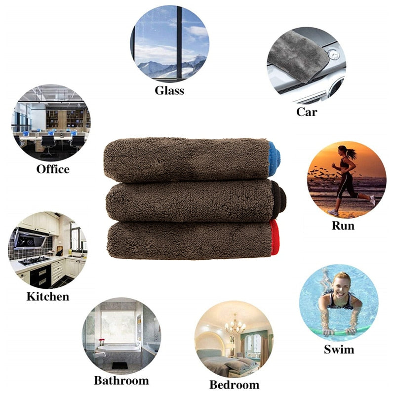 Car Cleaning Towel 1200GSM Car Detailing  Microfiber Drying - KiwisLove