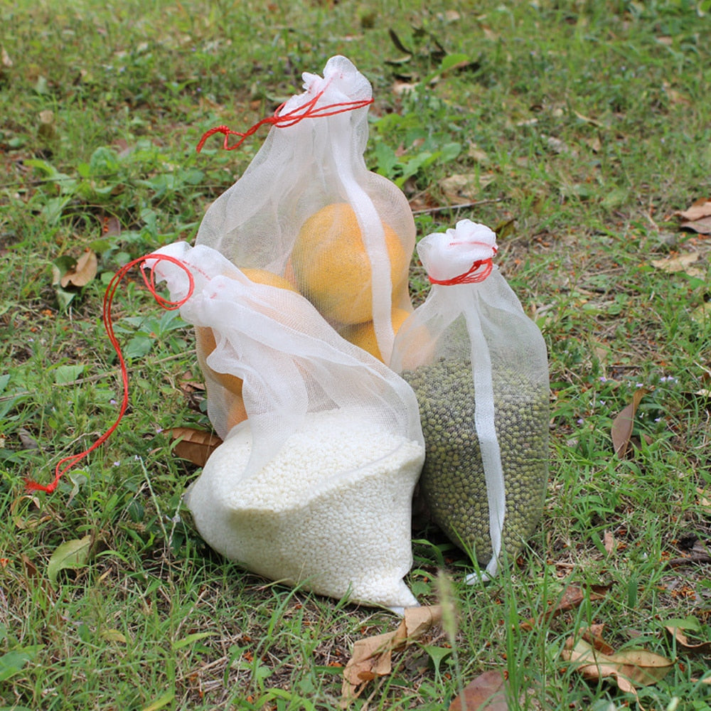 Nylon Grow Fruit Protection Bags With Drawstring Reusable Mesh Pest Control - KiwisLove