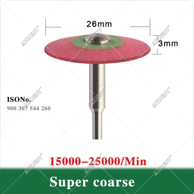 AZDENT Dental (HP) 26mm Rubber Diamond Polish Wheels for Zirconia Porcelain - KiwisLove