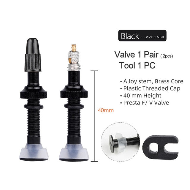 Deemount CNC Machined Presta Valves for MTB Road Bike Tubeless Tires Brass Core - KiwisLove