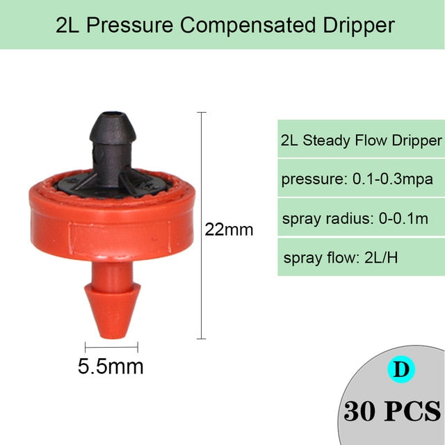 Drip Irrigation Dripper Fixed Flow Pressure Compensating Emitter - KiwisLove