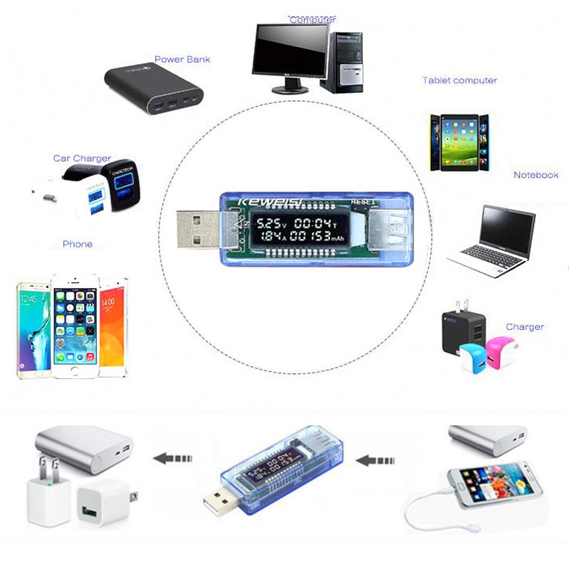3 in 1 Battery Tester Voltage Current Detector Mobile Power Meter USB Charger Doctor - KiwisLove