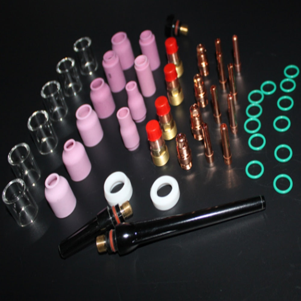 49PCS TIG Welding Torch Stubby Gas Lens #10 Pyrex Glass Cup Kit For WP-17/18/26 - KiwisLove