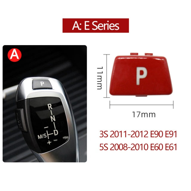 Gear Shift Knob Auto Parking P Button Cap BMW 3 5 7 X3 X4 X5 X6 Series E60 E90 F30 F10 F01 F02 F25 F26 G30 G11 G12 - KiwisLove