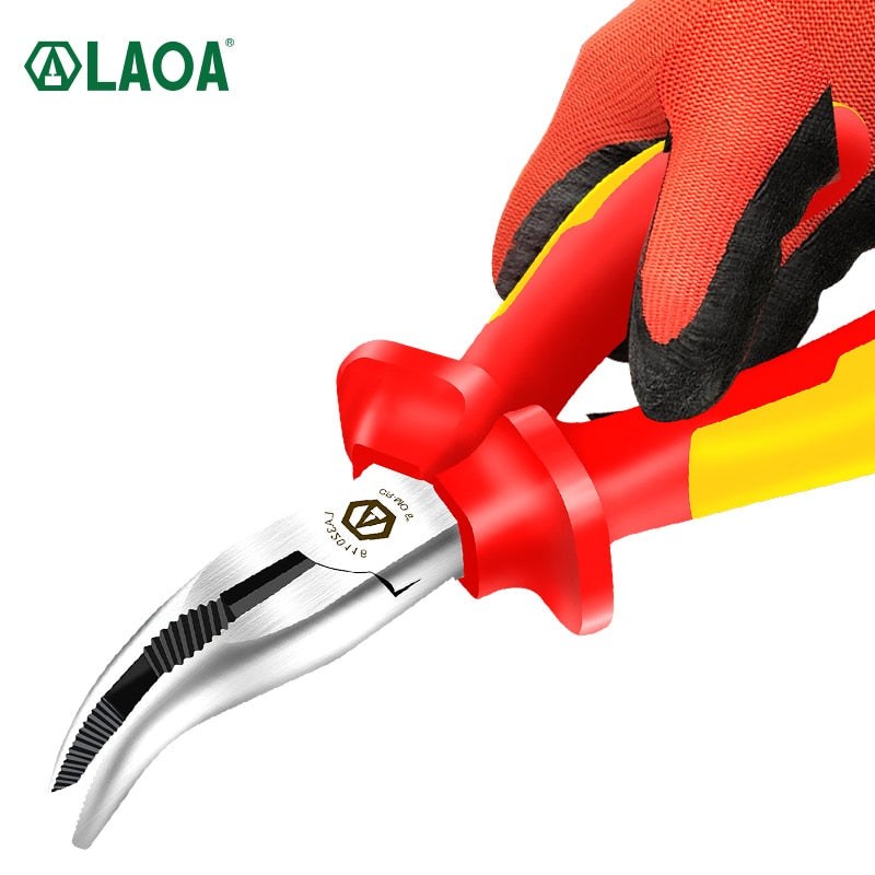 LAOA VDE 1000V Insulated Bent Nose Pliers Electrician Wire Cutters Elbow - KiwisLove