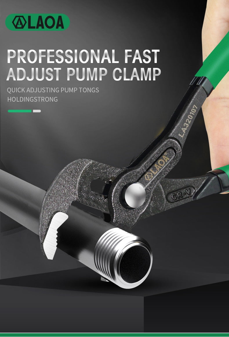 LAOA Adjustable Water Pump Pliers CRV Large Opening Wrench Universal Spanner Tools - KiwisLove