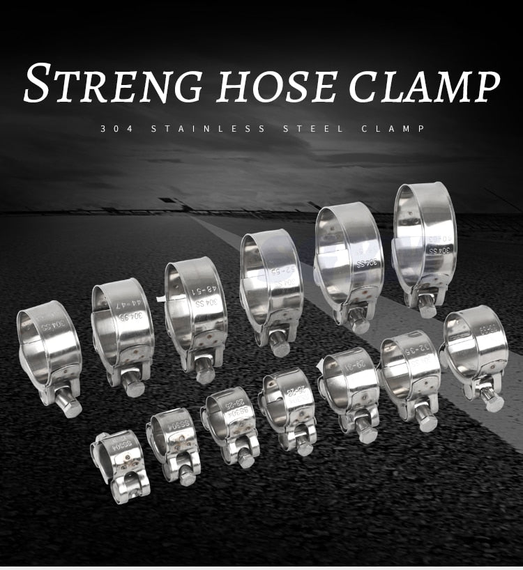 304 Stainless Steel Clamp Hose Clamp Pipe Fuel Clips Pipe Fasteners - KiwisLove