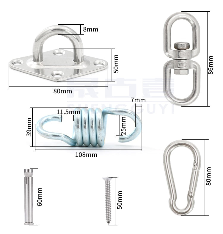 Rotation Swivel Hook Hammock Chair Swing Hanging Seat  Indoor Outdoor - KiwisLove