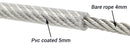 304 Stainless Steel PVC Coated  Wire Rope soft Cable Transparent 5mm - KiwisLove