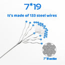 304 Stainless Steel PVC Coated  Wire Rope soft Cable Transparent 5mm - KiwisLove