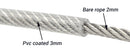 wire Rope 1/8‘’ PVC Transparent Coated Cable 304Stainless Steel rope Clothesline Diameter 3mm length-100m - KiwisLove
