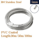 304 Stainless Steel PVC Coated Flexible Wire Rope soft Cable Transparent - KiwisLove