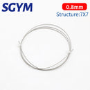 5/10m 304 Stainless Steel Wire Rope Soft Fishing Lifting Cable 7×7/7*19 Clothesline 0.8mm 1mm 1.5mm 2mm 3mm 4mm Aluminum sleeve - KiwisLove