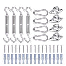 Shade Sail Stainless Steel Kit Turnbuckle Pad Eye Carabiner Clip Hook Screw - KiwisLove