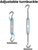 Shade Sail Stainless Steel Kit Turnbuckle Pad Eye Carabiner Clip Hook Screw - KiwisLove