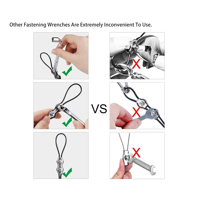 Outdoor Light Guide Suspension Kit Black pvc Coated Wire rope - KiwisLove