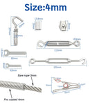 PVC Coated Wire Rope Soft Cable 304 Stainless Steel Kit  Windproof clip - KiwisLove