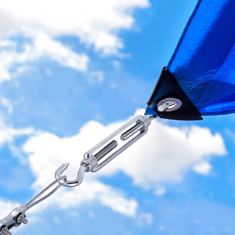 6mm Shade Sail Kit Flexible Stainless Steel Wire Rope Turnbuckle Snap Hook - KiwisLove