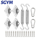 24 pcs/set Shade Sail Kit  304 Stainless Steel Carabiner Clip Hook Screws - KiwisLove
