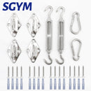 40 pcs/set Shade Sail Kit  304 Stainless Steel Carabiner Clip Hook Screws - KiwisLove