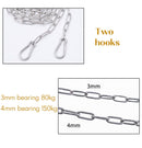 Stainless Steel 304 Long Link Chain  With Two Snap Hooks - KiwisLove
