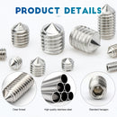 Hex hexagon socket M6 20pcs cone point grub screw 304 stainless steel - KiwisLove