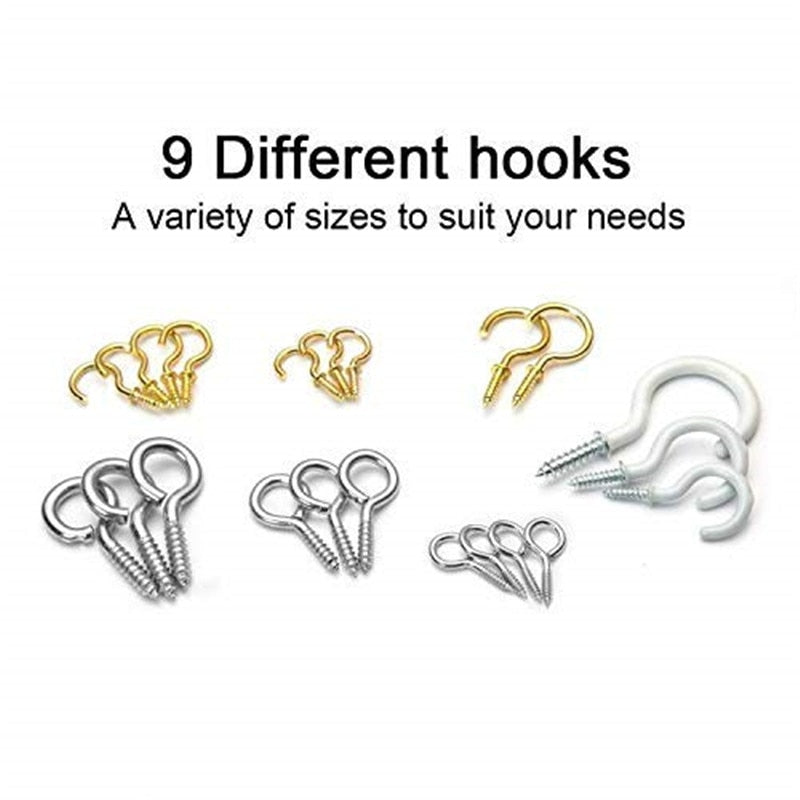 168pcs/set Eye Screw Hook keychain screwJewelrys picture cup hanger - KiwisLove