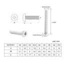 20Pcs 304 Stainless Steel Cross Recessed Pan Head Screw Phillips M4 - KiwisLove