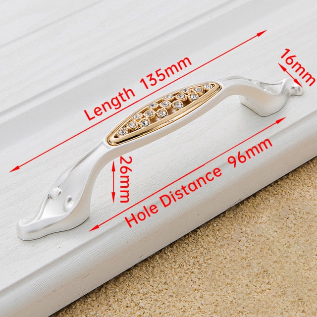 Crystal Gold Door Handles with Diamond Luxury Zinc Alloy - KiwisLove