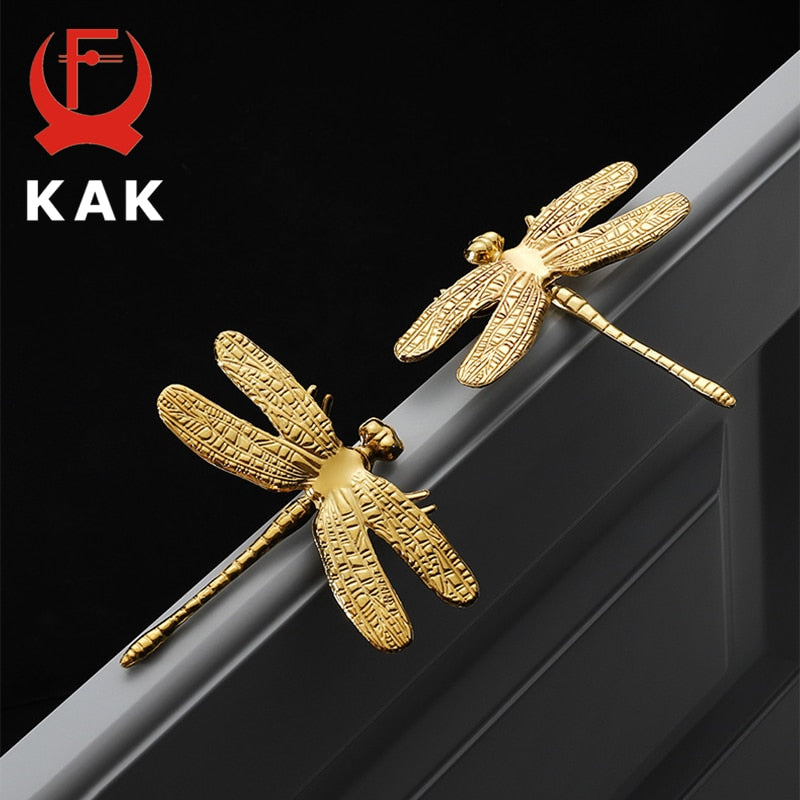 KAK Brass Dragonfly Furniture Decoration Handles Butterfly Pulls - KiwisLove