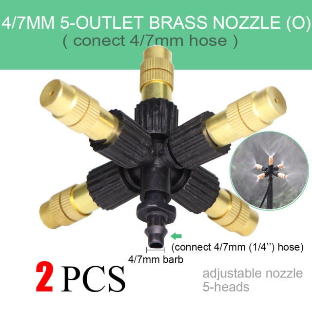 Adjustable Copper Atomizing Nozzle With 1/4" Hose Connector - KiwisLove
