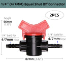 1/4'' Barbed Mini Valve Shut Off Coupling Connectors for 4/7mm Hose - KiwisLove