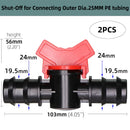 1/4'' Barbed Mini Valve Shut Off Coupling Connectors for 4/7mm Hose - KiwisLove