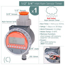 Water Timer Rain Sensor Solar LCD Double Dial Ball Valve Controller - KiwisLove