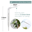 200 pcs Greenhouse Garden Watering Dripper 1/8'' Arrow Elbow Dripping - KiwisLove
