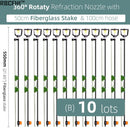 360 Degrees Rotating Sprayer Refraction Mist Nozzles with Stakes Connector Gardens lawn Irrigation for 1/4'' Hose Sprinklers - KiwisLove