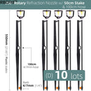 360 Degrees Rotating Sprayer Refraction Mist Nozzles with Stakes Connector Gardens lawn Irrigation for 1/4'' Hose Sprinklers - KiwisLove