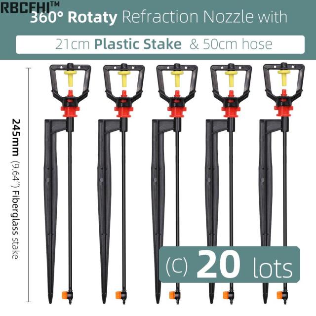Rotating 360 Degrees Sprayer Refraction Mist Nozzles with Stakes - KiwisLove