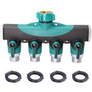 4-Way Water Splitter Zinc Alloy Body Shut Off Valve Faucet Adapter - KiwisLove