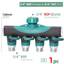 4-Way Water Splitter Zinc Alloy Body Shut Off Valve Faucet Adapter - KiwisLove