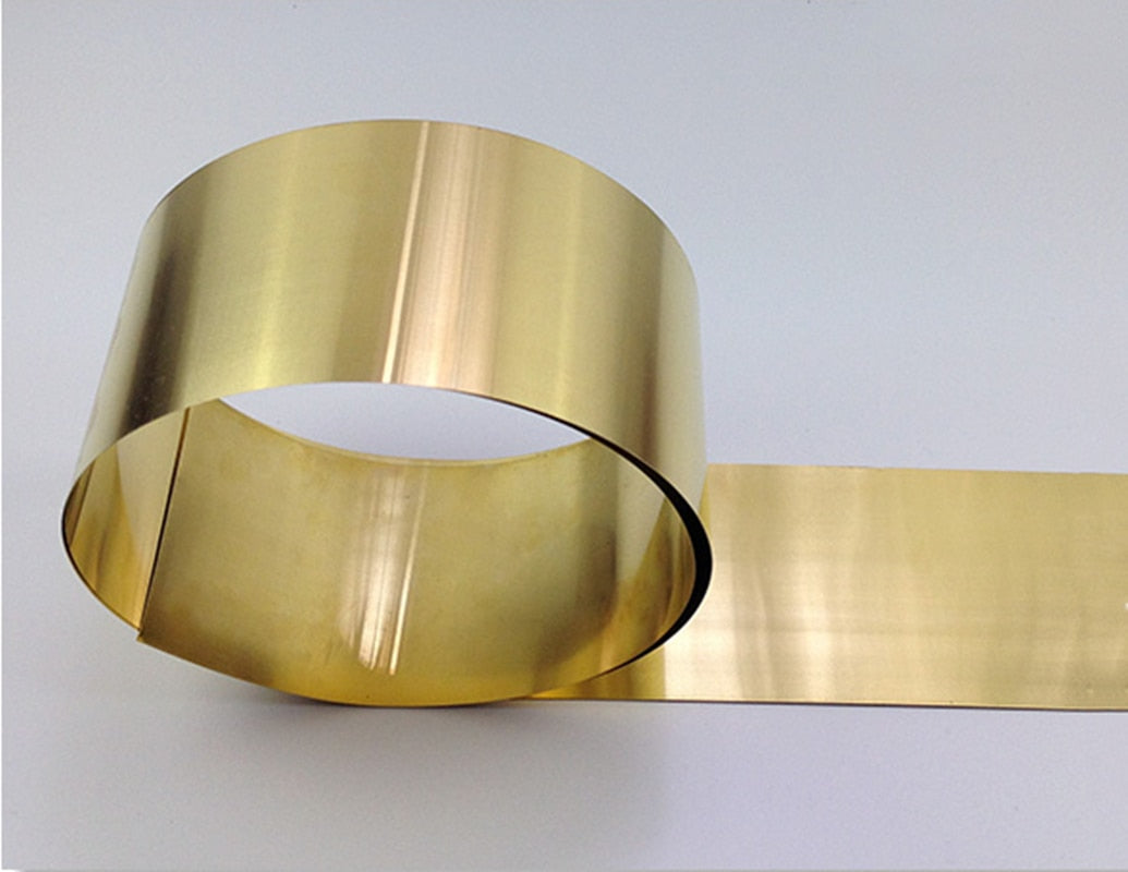 1 Meter/Roll Thin Brass Sheet Strip Gold Film High Purity Brass Foil Plate H62 - KiwisLove