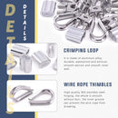M10 Thimble Loop Sleeve Clip 16 Pcs Pack for 10mm Wire Rope Cable - KiwisLove